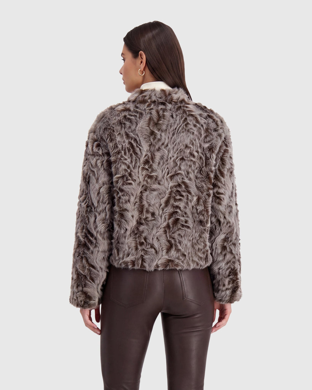 FUR-FREE LAMB (FAUX FUR) JACKET - BLACK SNOWTOP
