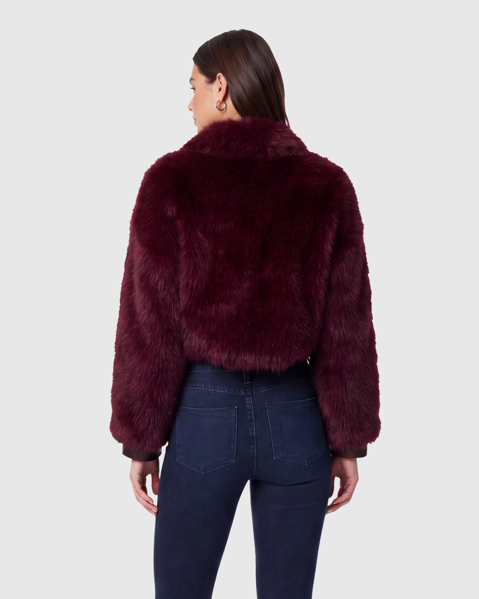 FUR-FREE FOX (FAUX FUR) ZIP BOLERO