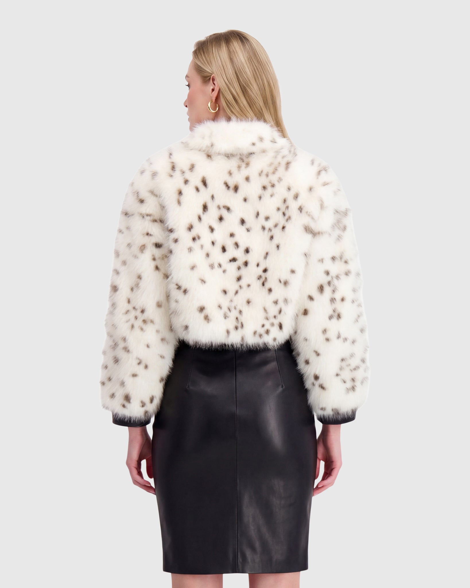 FUR-FREE FOX (FAUX FUR) ZIP BOLERO