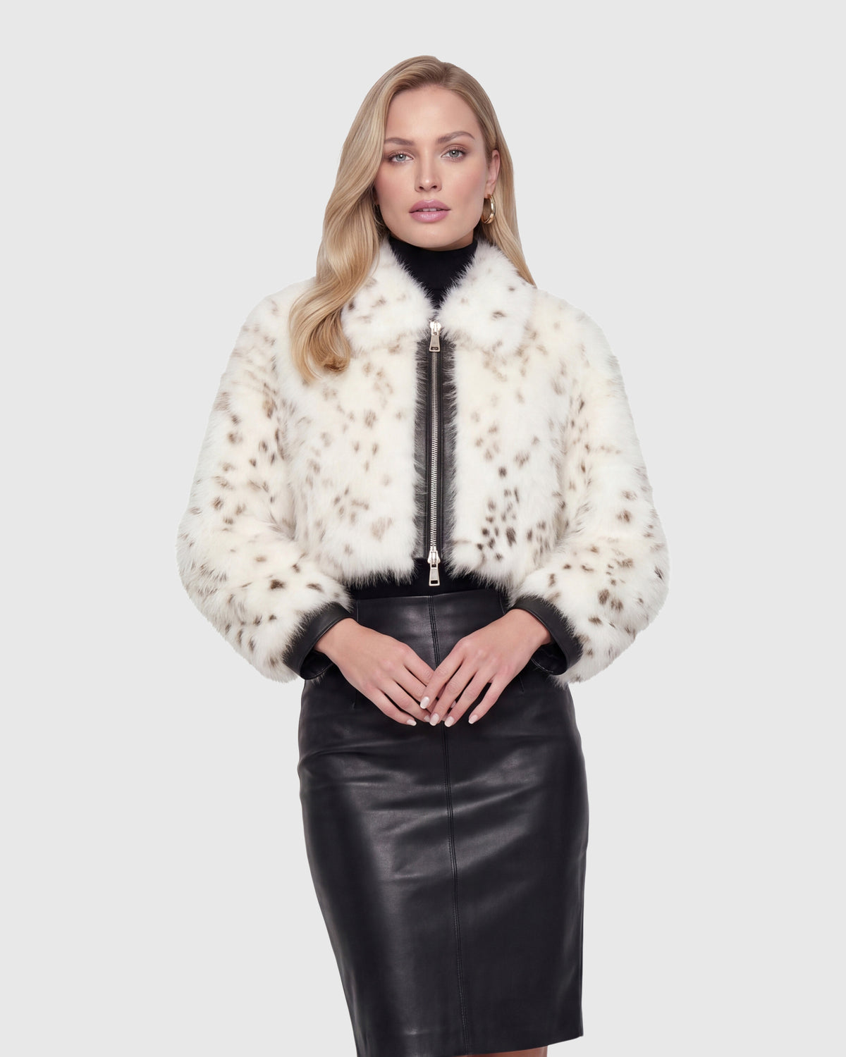 FUR-FREE FOX (FAUX FUR) ZIP BOLERO