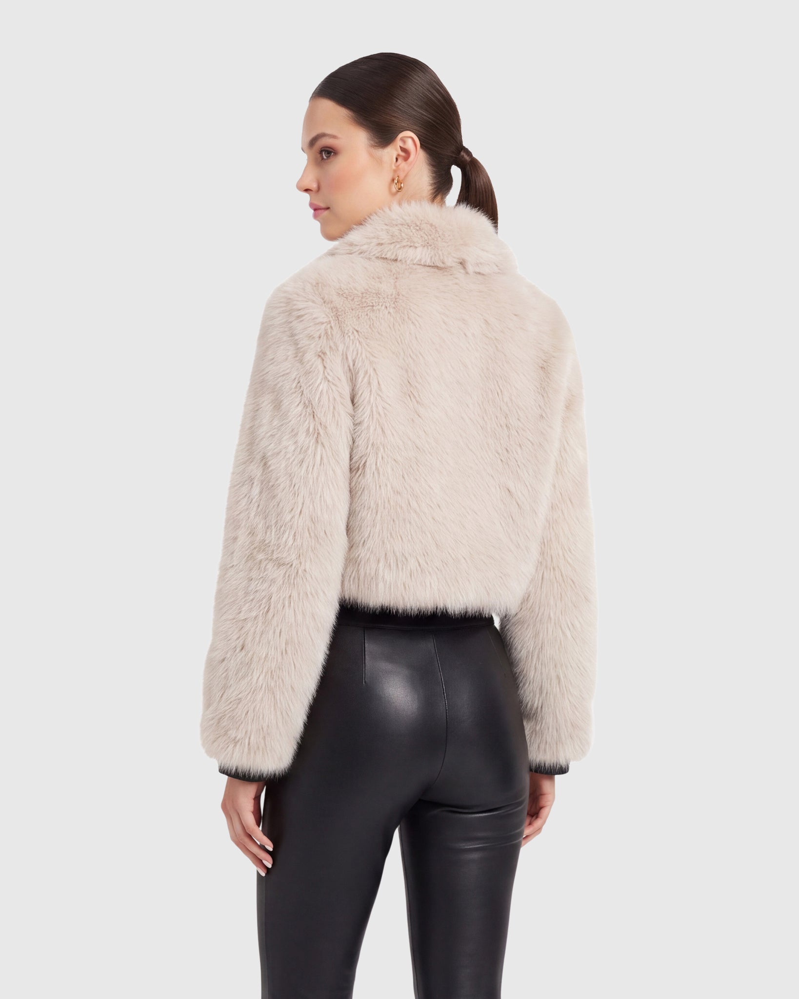 FUR-FREE FOX (FAUX FUR) ZIP BOLERO