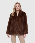 FUR-FREE FOX (FAUX FUR) JACKET - BROWN MULTI