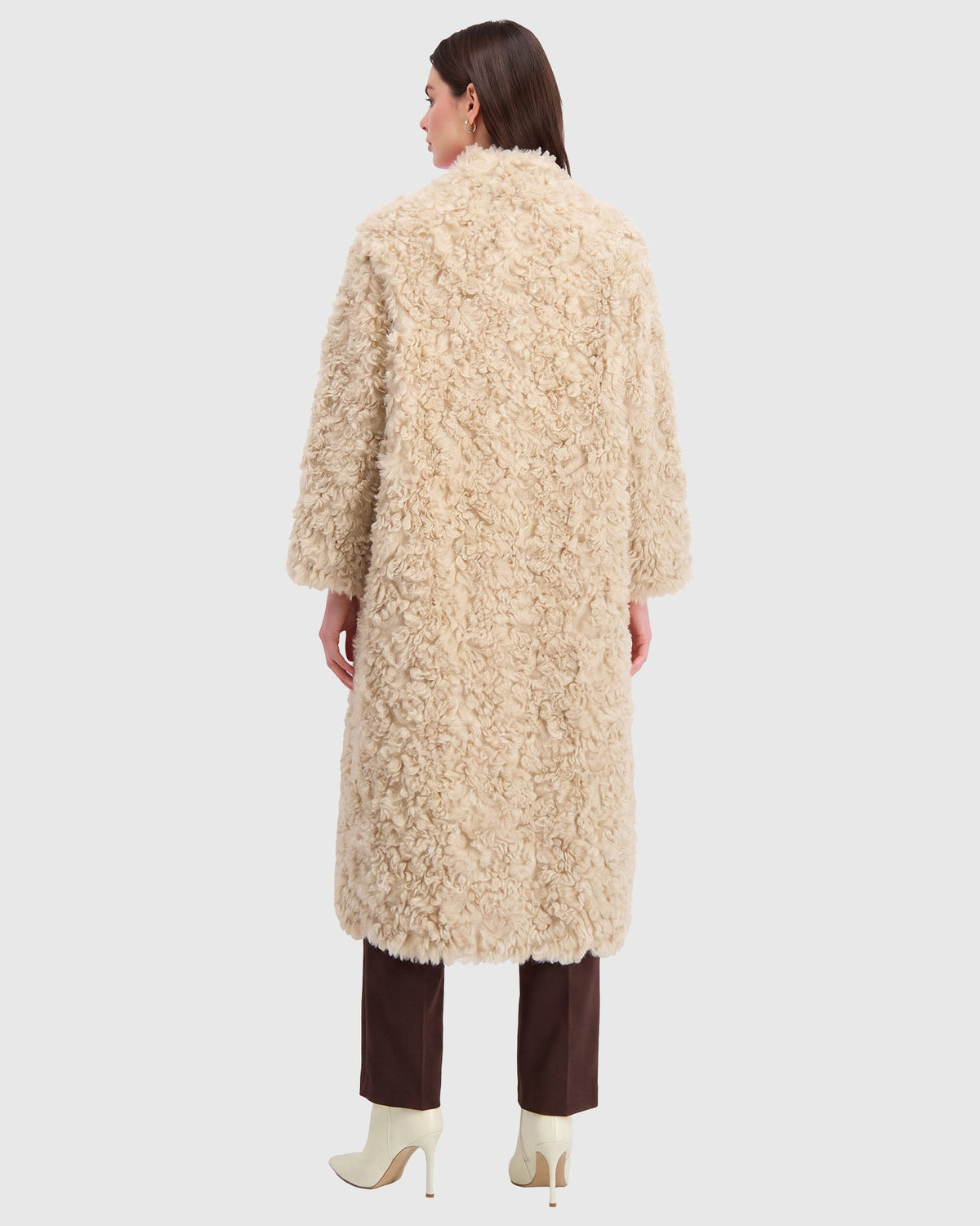 FUR-FREE LAMB (FAUX FUR) COAT - BEIGE