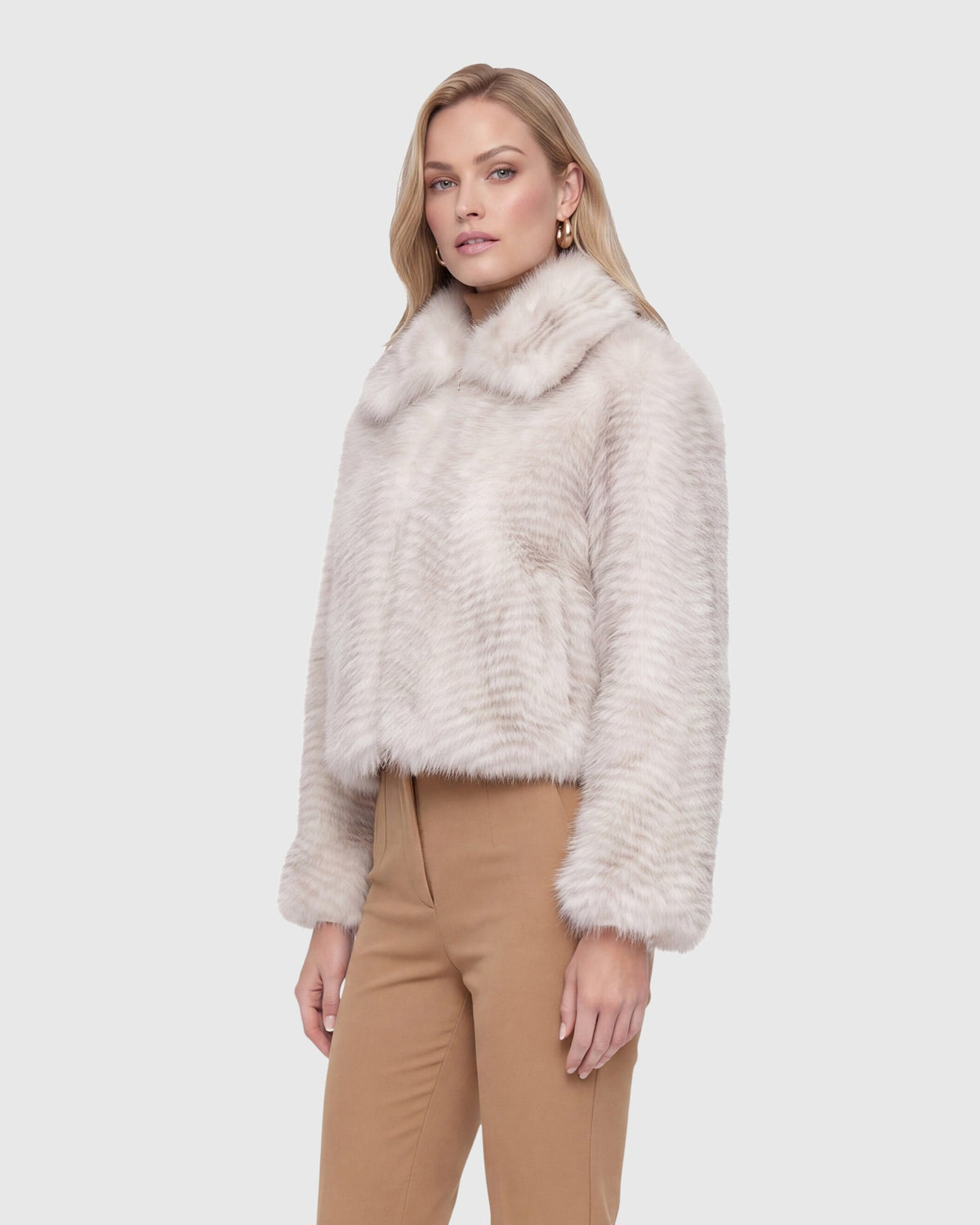 FUR-FREE FOX (FAUX FUR) JACKET - GRAY CROSS