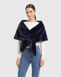FUR-FREE MINK (FAUX FUR) STOLE - NAVY
