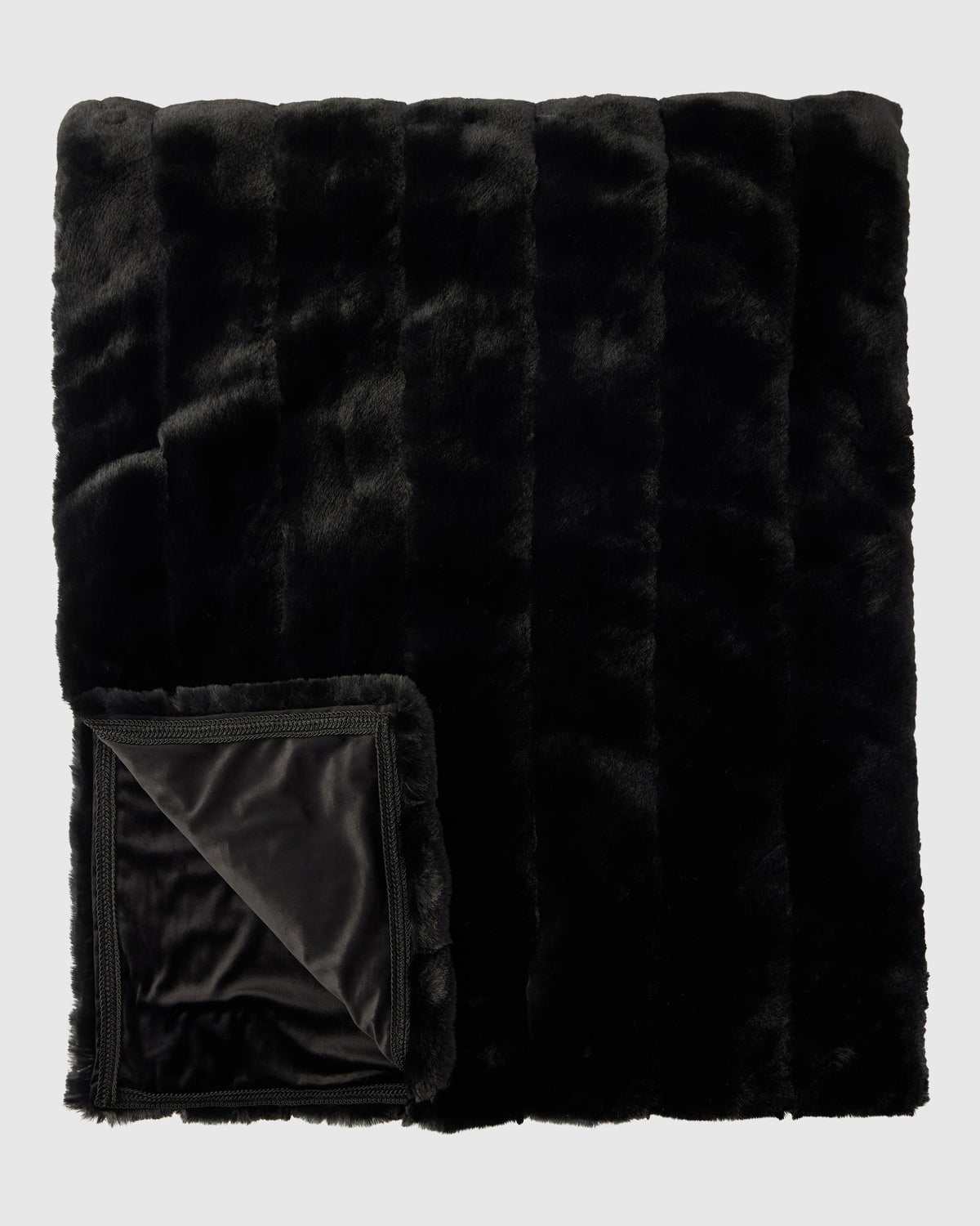 FUR-FREE REX RABBIT (FAUX FUR) THROW - CHARCOAL