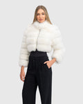 FUR-FREE FOX (FAUX FUR) BOLERO - WHITE