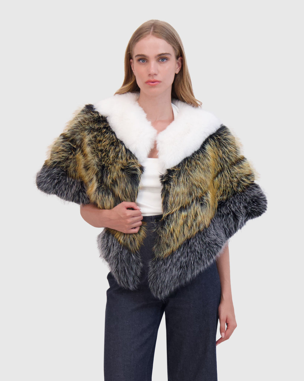 FUR-FREE FOX (FAUX FUR) CAPE