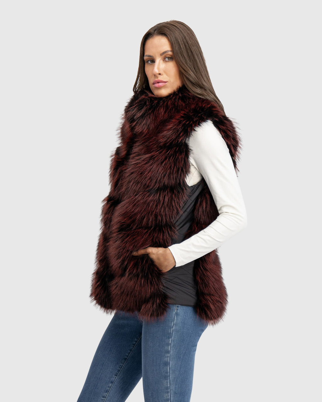 FUR-FREE FOX (FAUX FUR) REVERSIBLE VEST