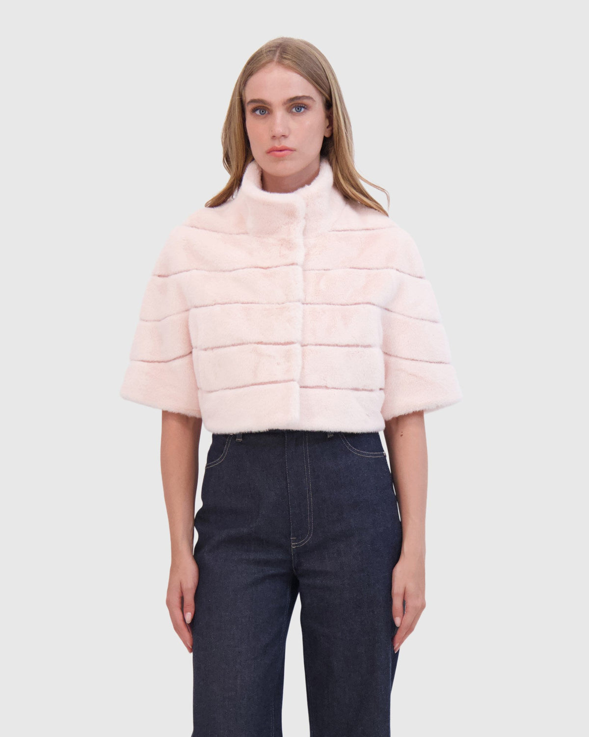 FUR-FREE MINK (FAUX FUR) BOLERO - PINK