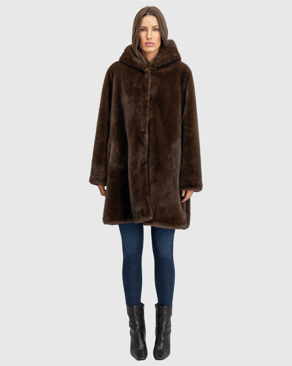 FUR-FREE MINK (FAUX FUR) REVERSIBLE PARKA