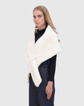 FUR-FREE MINK (FAUX FUR) STOLE - WHITE