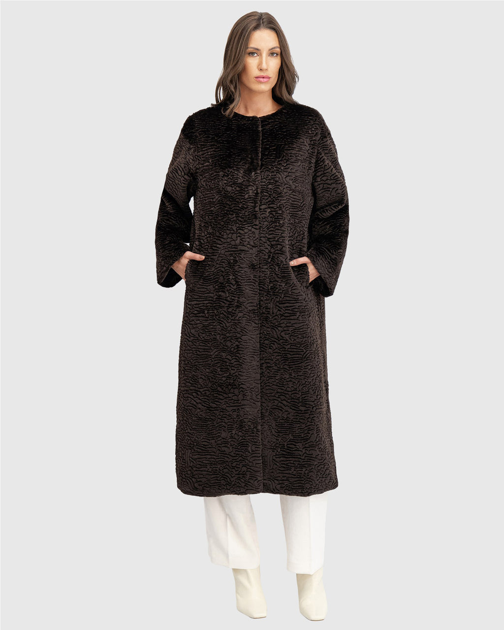 FUR-FREE SHEARLING LAMB (FAUX FUR) COAT