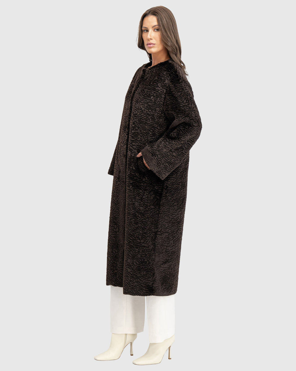 FUR-FREE SHEARLING LAMB (FAUX FUR) COAT