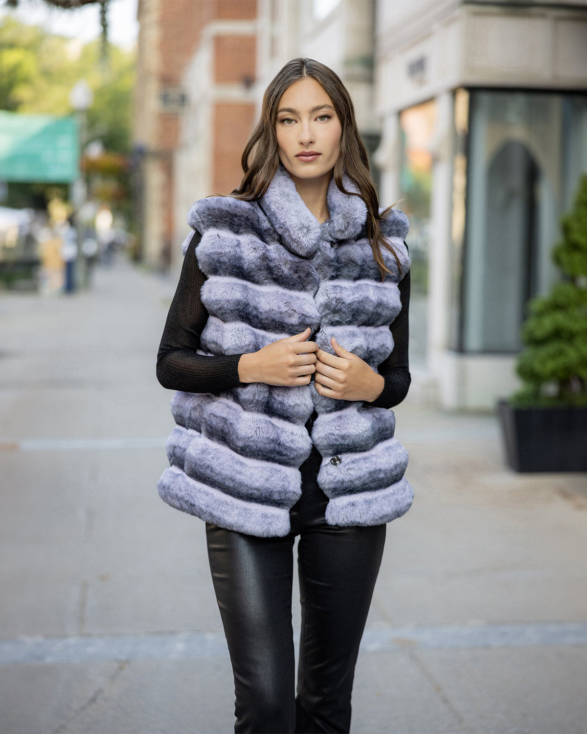 FUR-FREE CHINCHILLA (FAUX FUR) VEST - GRAY CHINCH