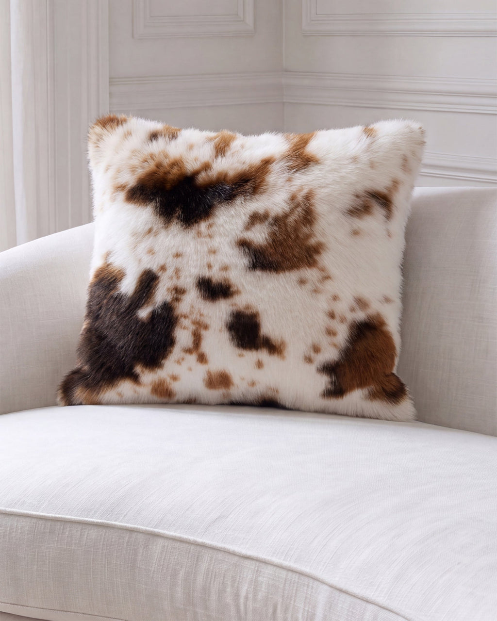 FUR-FREE COW PRINT (FAUX FUR) PILLOW - COW SPOT