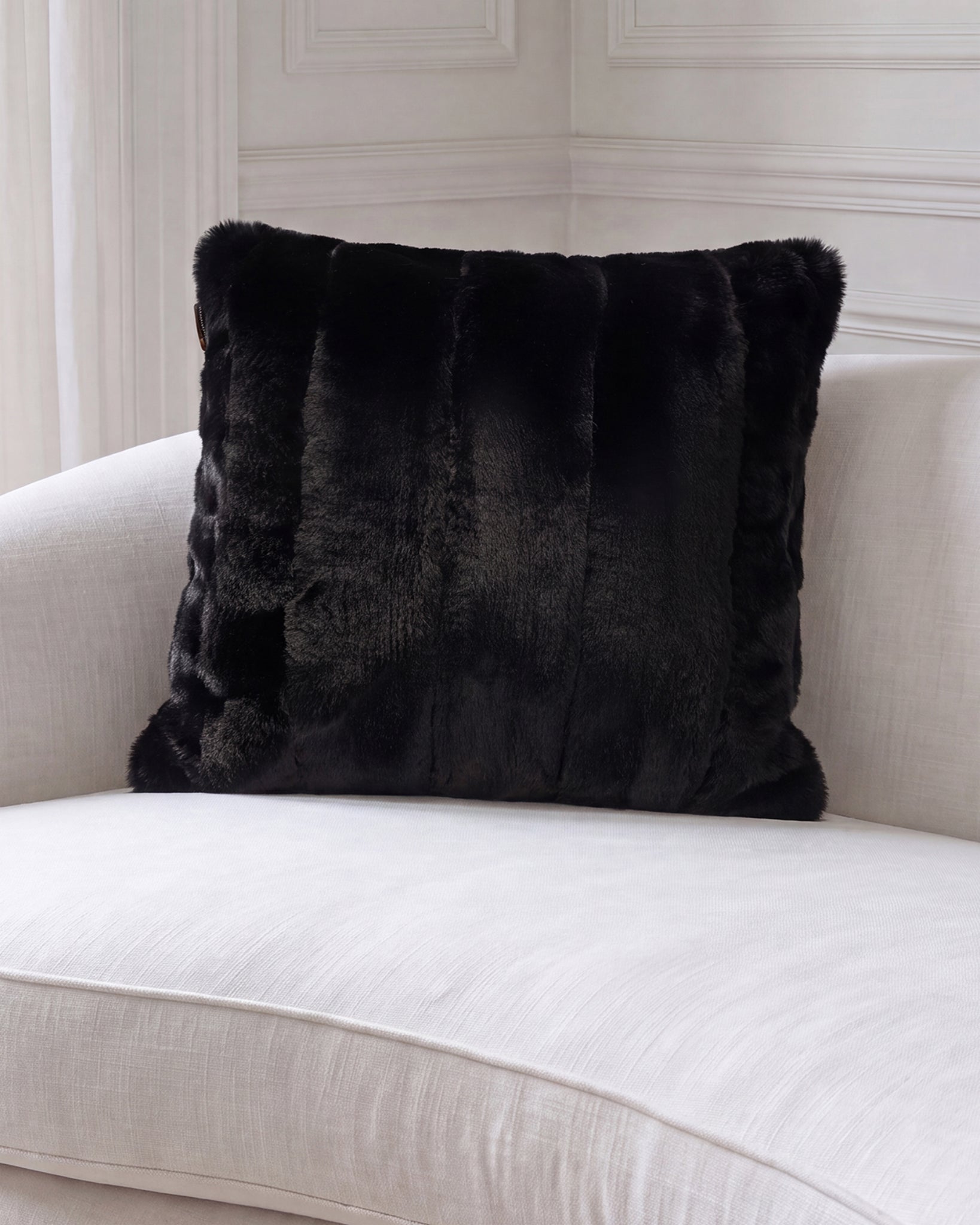 FUR-FREE REX RABBIT (FAUX FUR) PILLOW