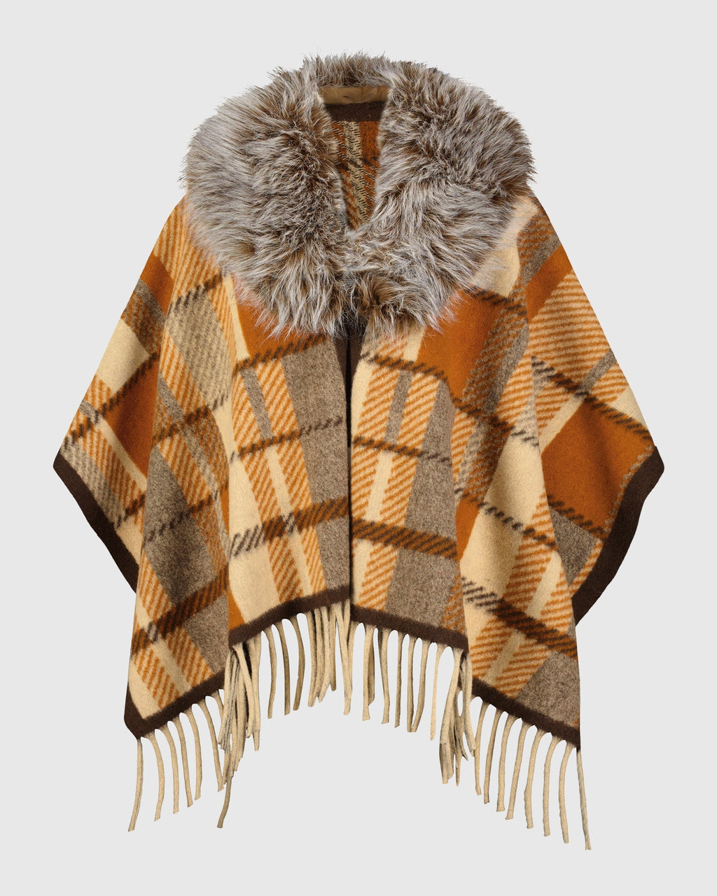 CAPE WITH FUR-FREE FOX (PL) COLLAR