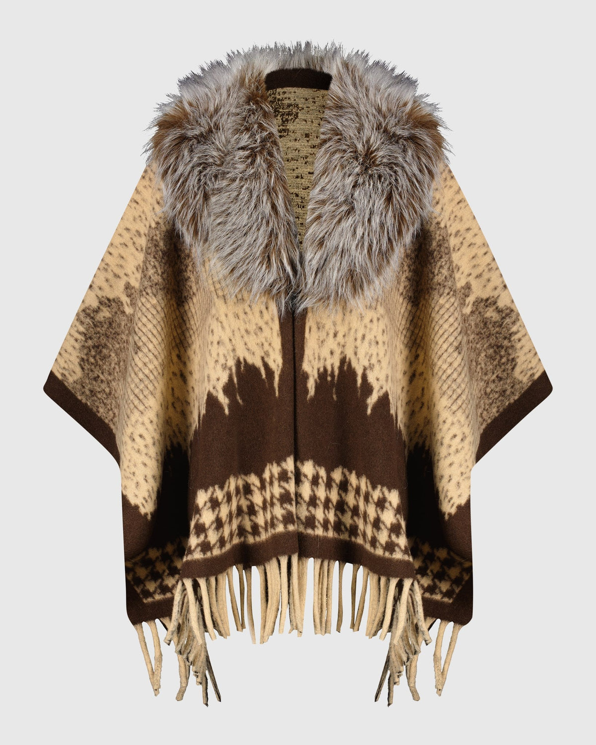 CAPE WITH FUR-FREE FOX (PL) COLLAR