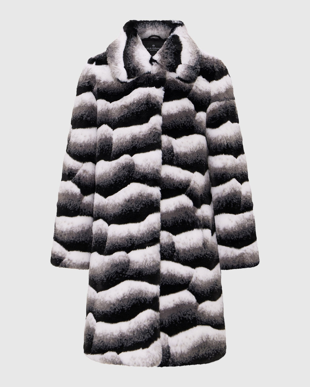 FUR-FEE CHINCHILLA (FAUX FUR) SHORT COAT - GRAY CHINCH
