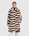 FUR-FEE CHINCHILLA (FAUX FUR) SHORT COAT - BROWN CHINCH