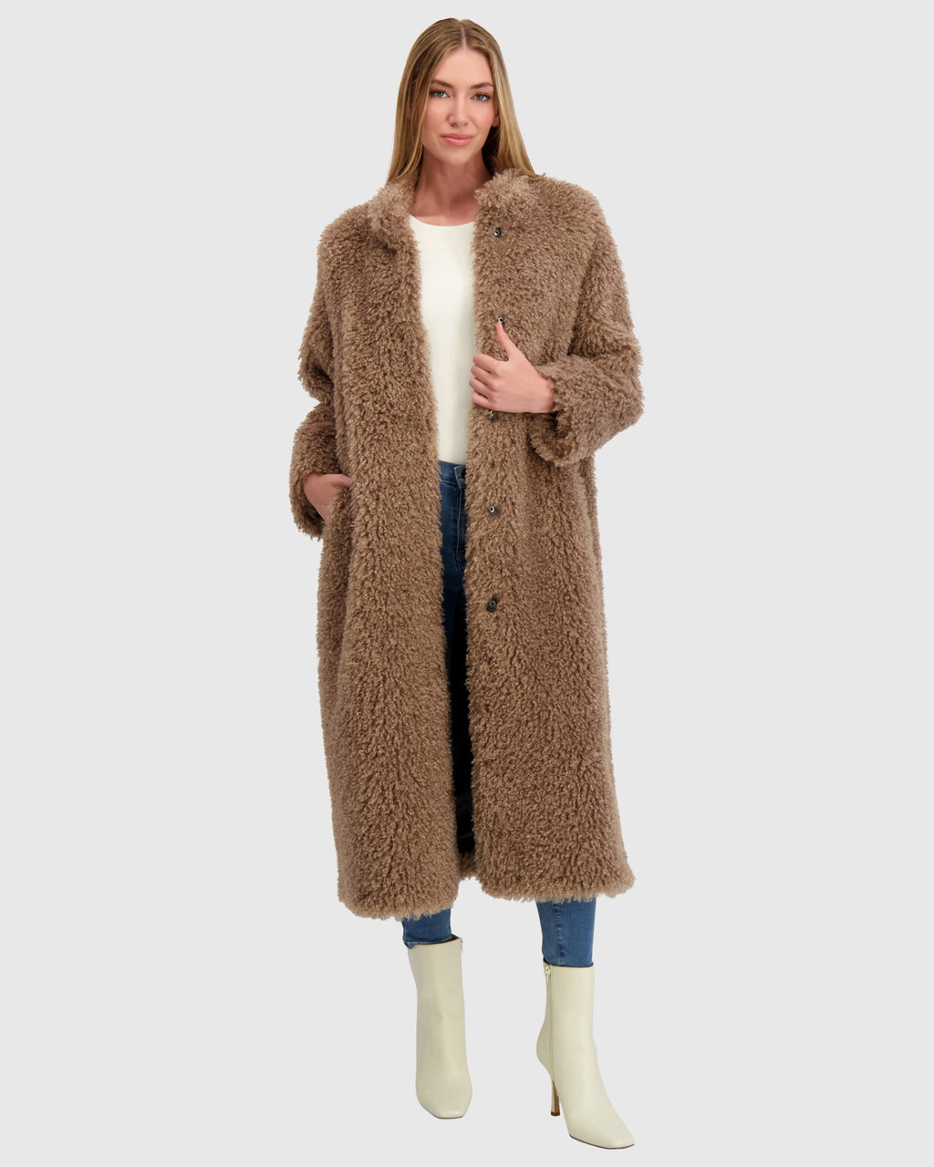 FUR-FREE CASHMERE GOAT (FAUX FUR) COAT