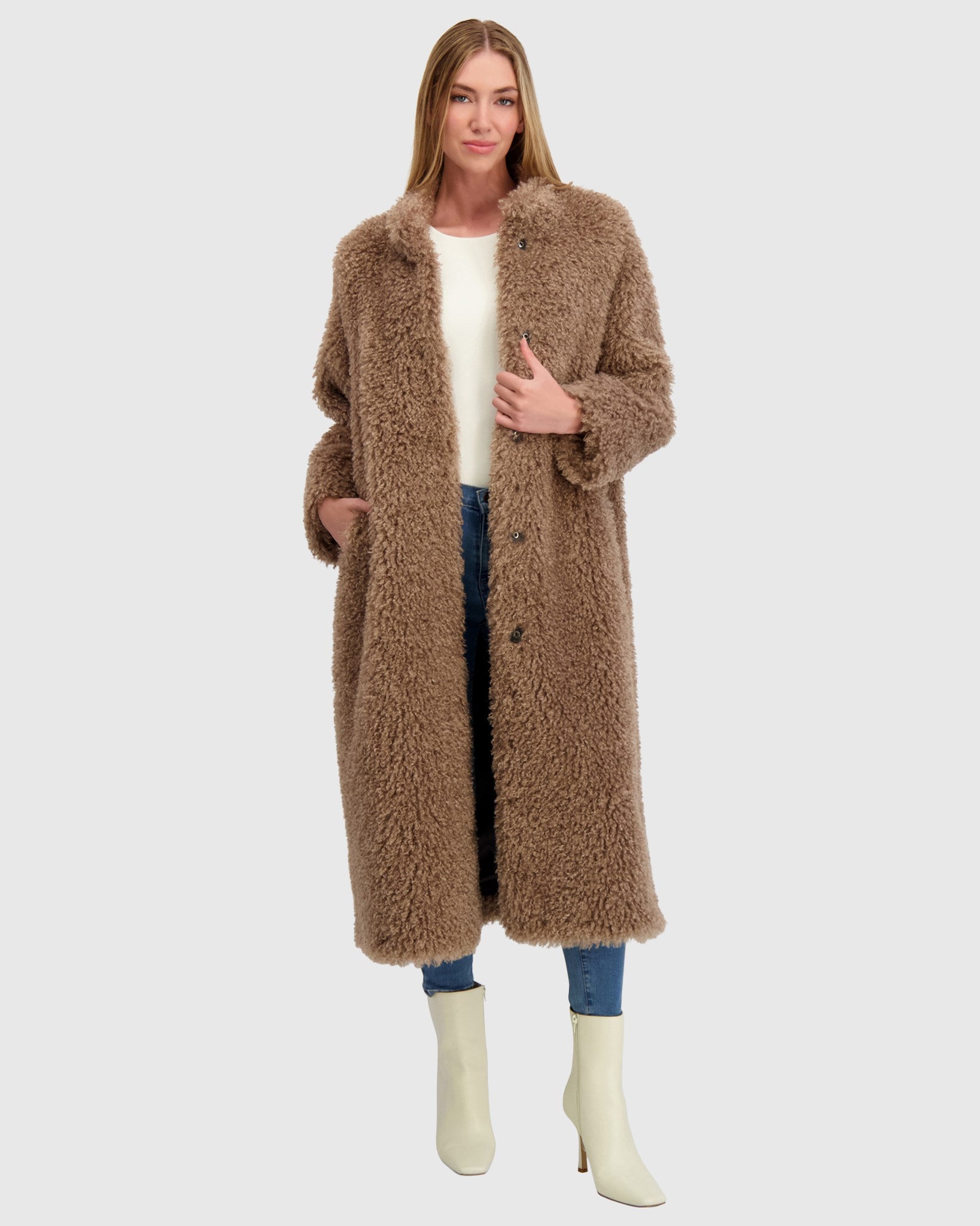 FUR-FREE CASHMERE GOAT (FAUX FUR) COAT