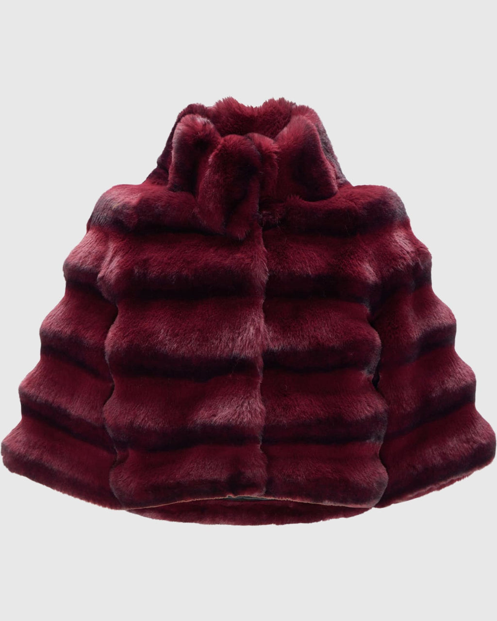 FUR-FREE CHINCHILLA (FAUX FUR) BOLERO - WINE CHINCH