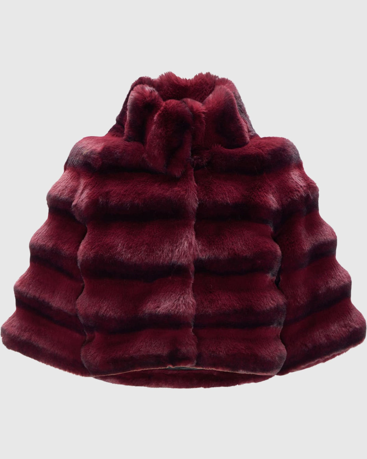 FUR-FREE CHINCHILLA (FAUX FUR) BOLERO - WINE CHINCH