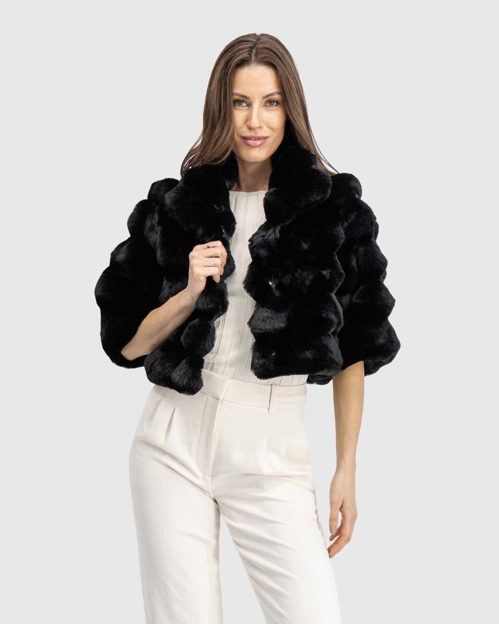 FUR-FREE CHINCHILLA (FAUX FUR) BOLERO