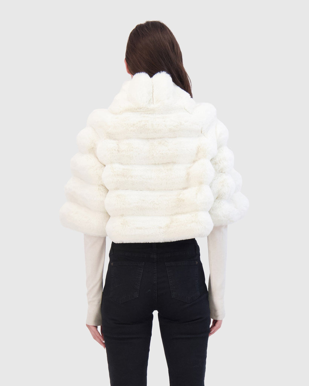FUR-FREE CHINCHILLA (FAUX FUR) BOLERO - WHITE CHINCH