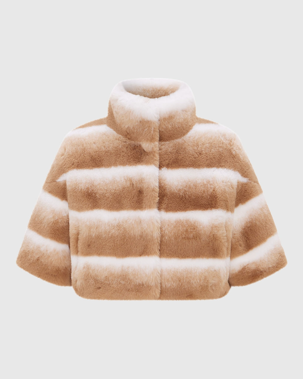 FUR-FREE CHINCHILLA (FAUX FUR) BOLERO WITH SHORT SLEEVES