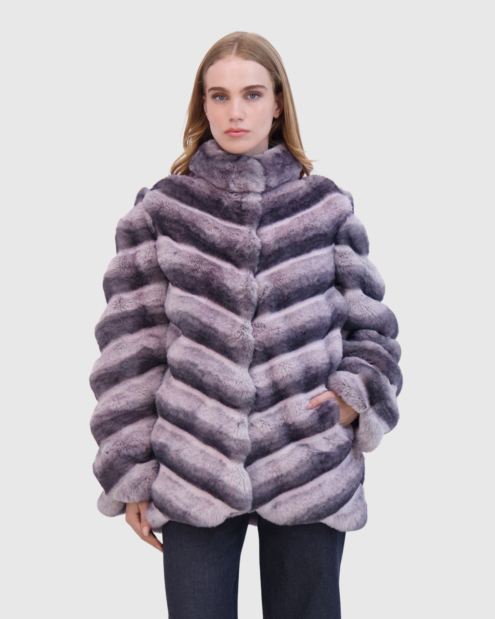 FUR-FREE CHINCHILLA (FAUX FUR) JACKET
