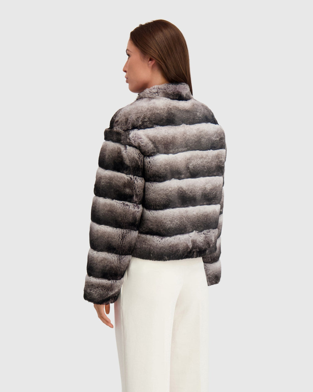 FUR-FREE CHINCHILLA (FAUX FUR) JACKET - GRAY CHINCH