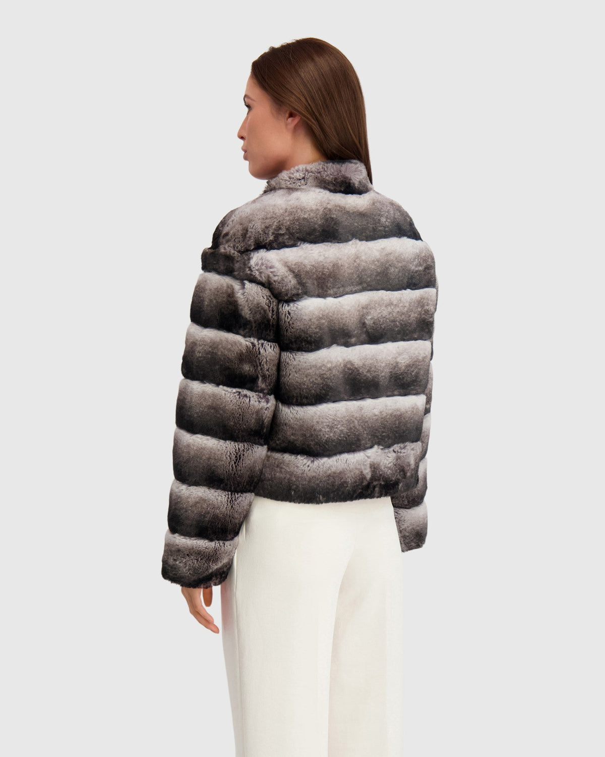 FUR-FREE CHINCHILLA (FAUX FUR) JACKET - GRAY CHINCH