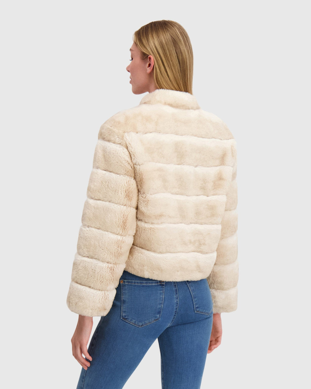 FUR-FREE CHINCHILLA (FAUX FUR) JACKET - WHITE CHINCH