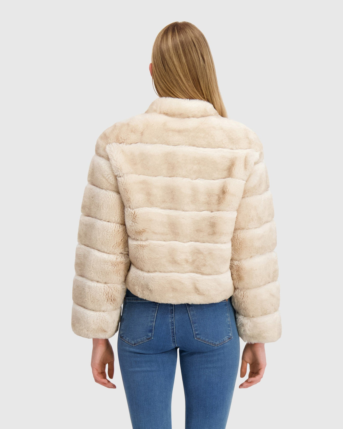 FUR-FREE CHINCHILLA (FAUX FUR) JACKET - WHITE CHINCH