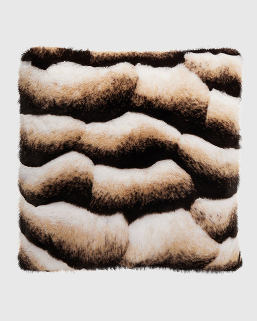 FUR-FREE CHINCHILLA (FAUX FUR) PILLOW - BROWN CHINCH