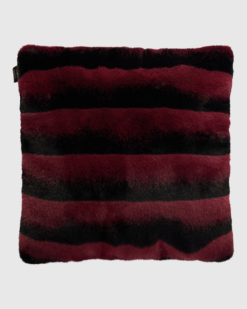 FUR-FREE CHINCHILLA (FAUX FUR) PILLOW - BURGUNDY CHINCH
