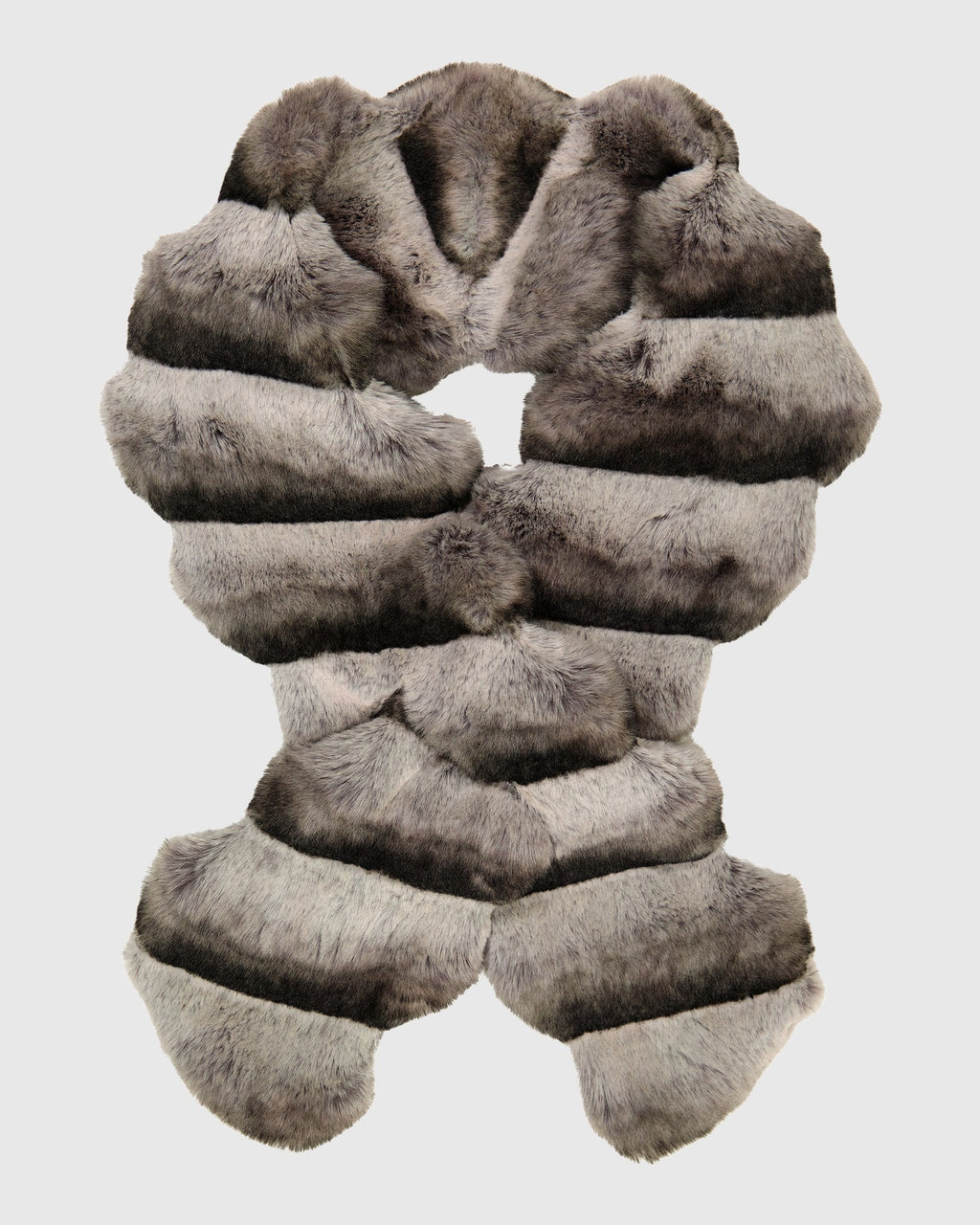 FUR-FREE CHINCHILLA (FAUX FUR) PULL THROUGH SCARF - GRAY CHINCH
