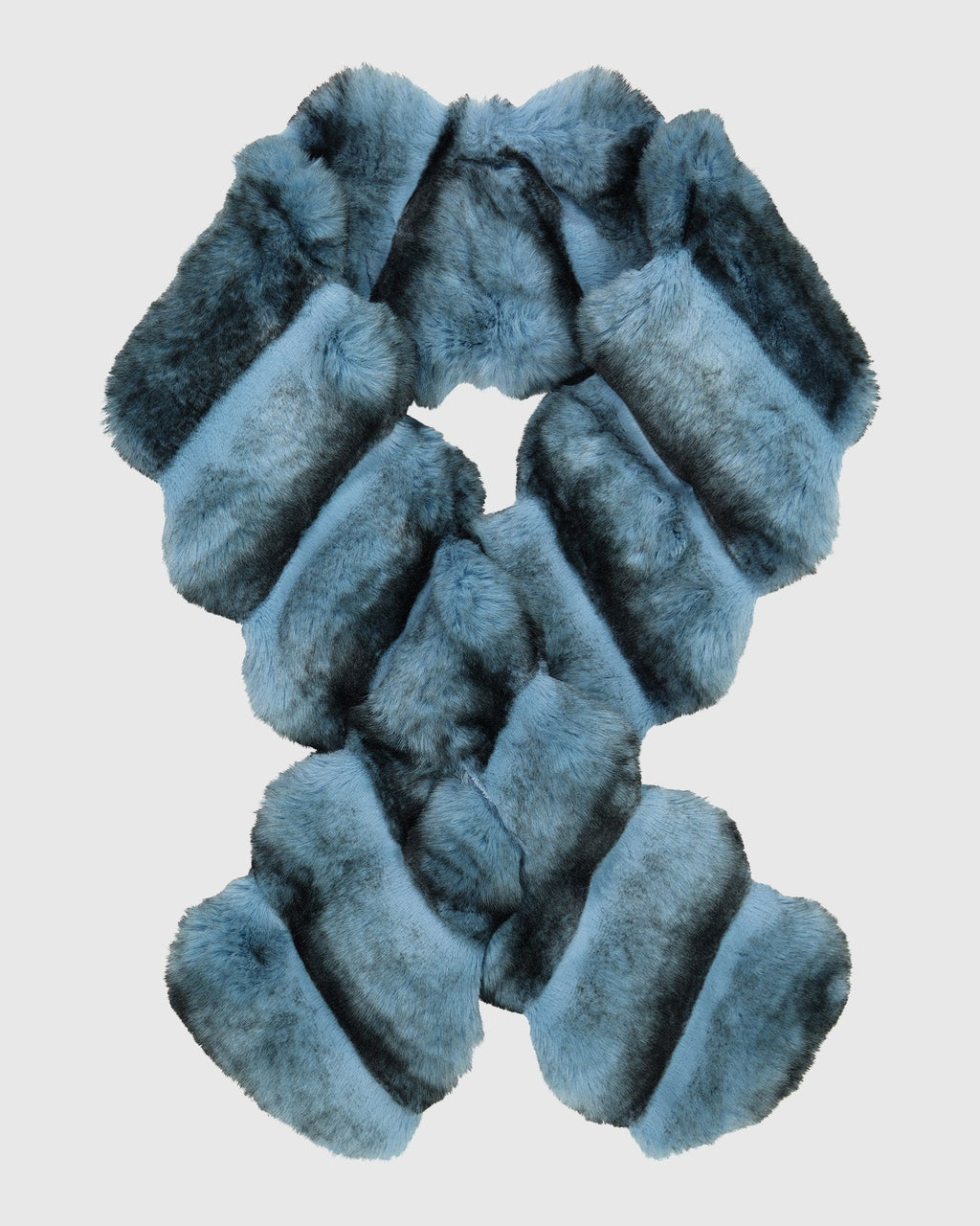 FUR-FREE CHINCHILLA (FAUX FUR) PULL THROUGH SCARF - BLUE CHINCH