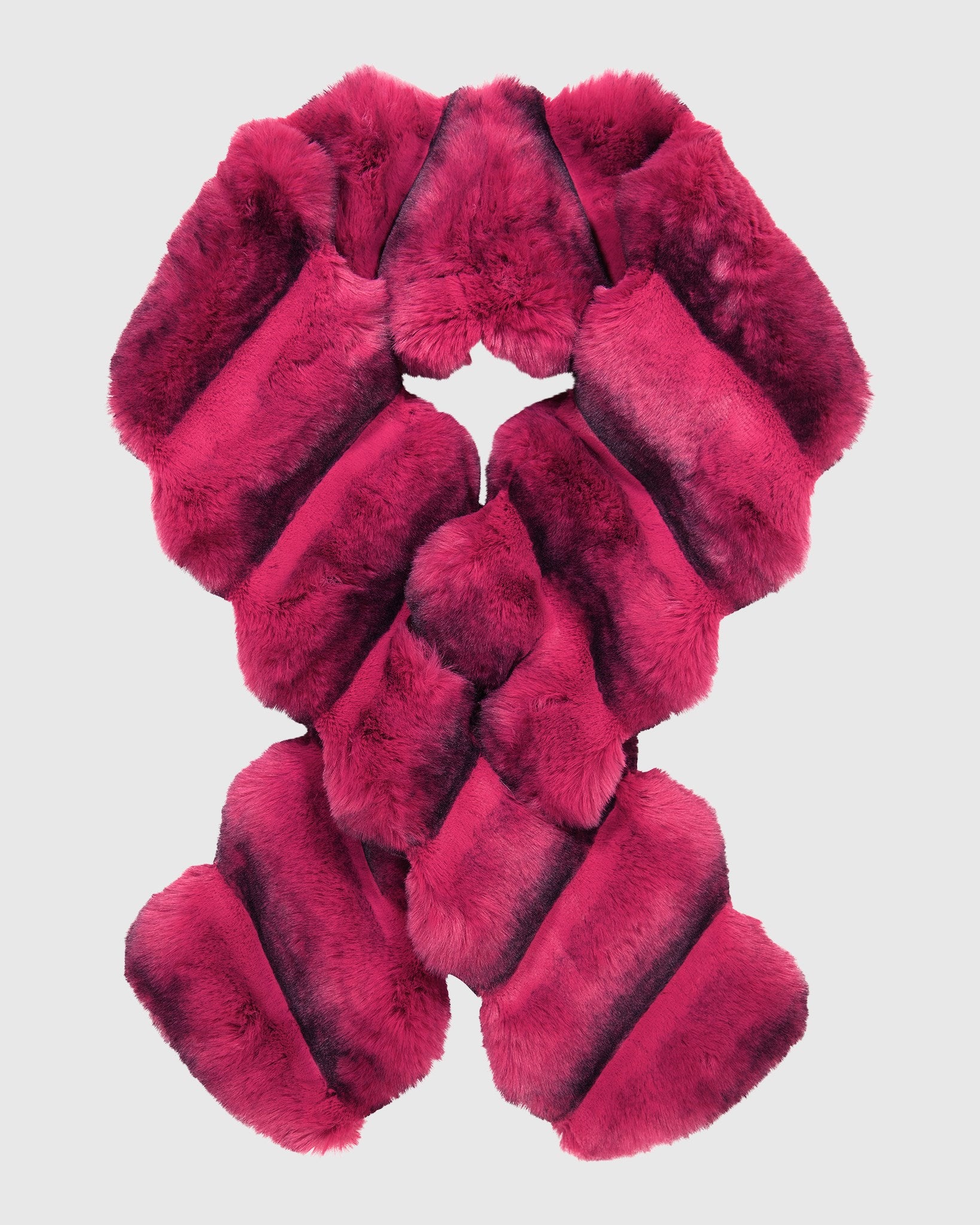fur free chinchilla faux fur pull through scarf