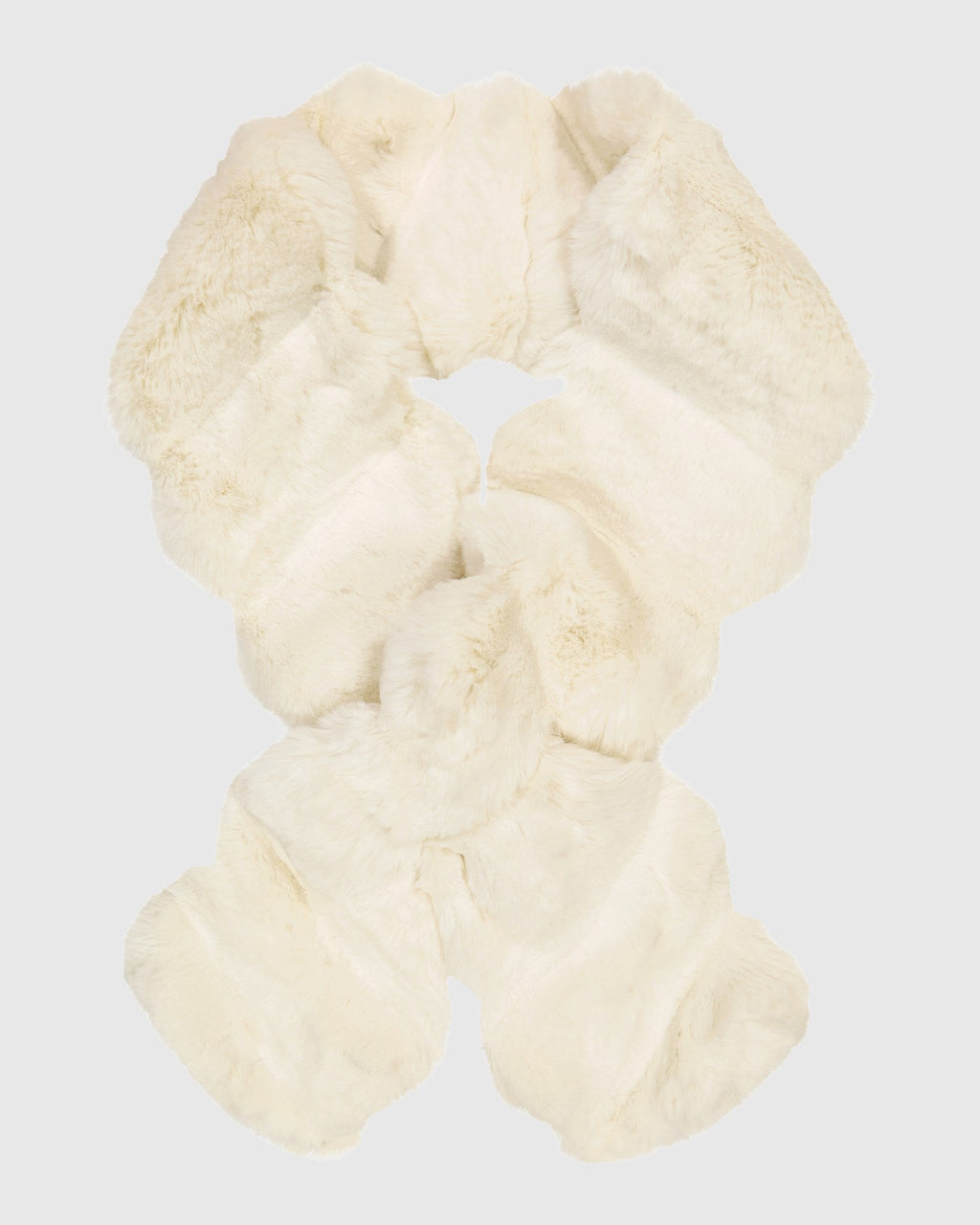 FUR-FREE CHINCHILLA (FAUX FUR) PULL THROUGH SCARF - WHITE CHINCH