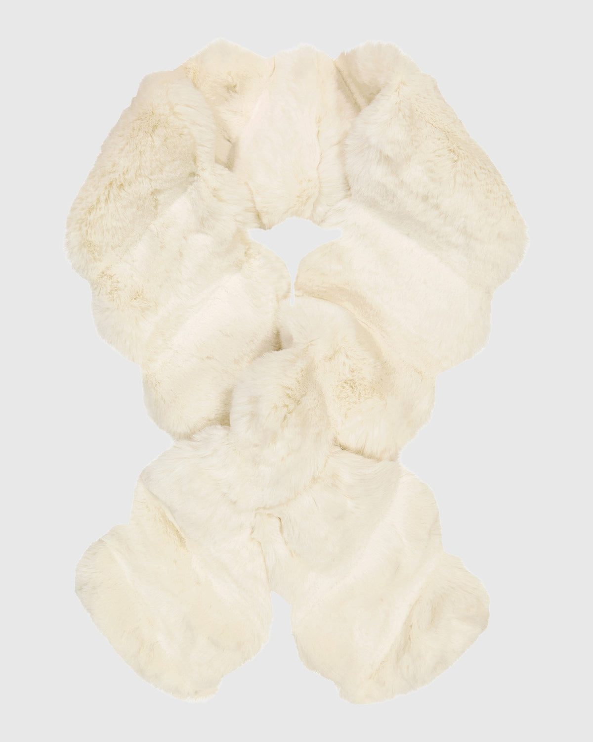 FUR-FREE CHINCHILLA (FAUX FUR) PULL THROUGH SCARF - WHITE CHINCH