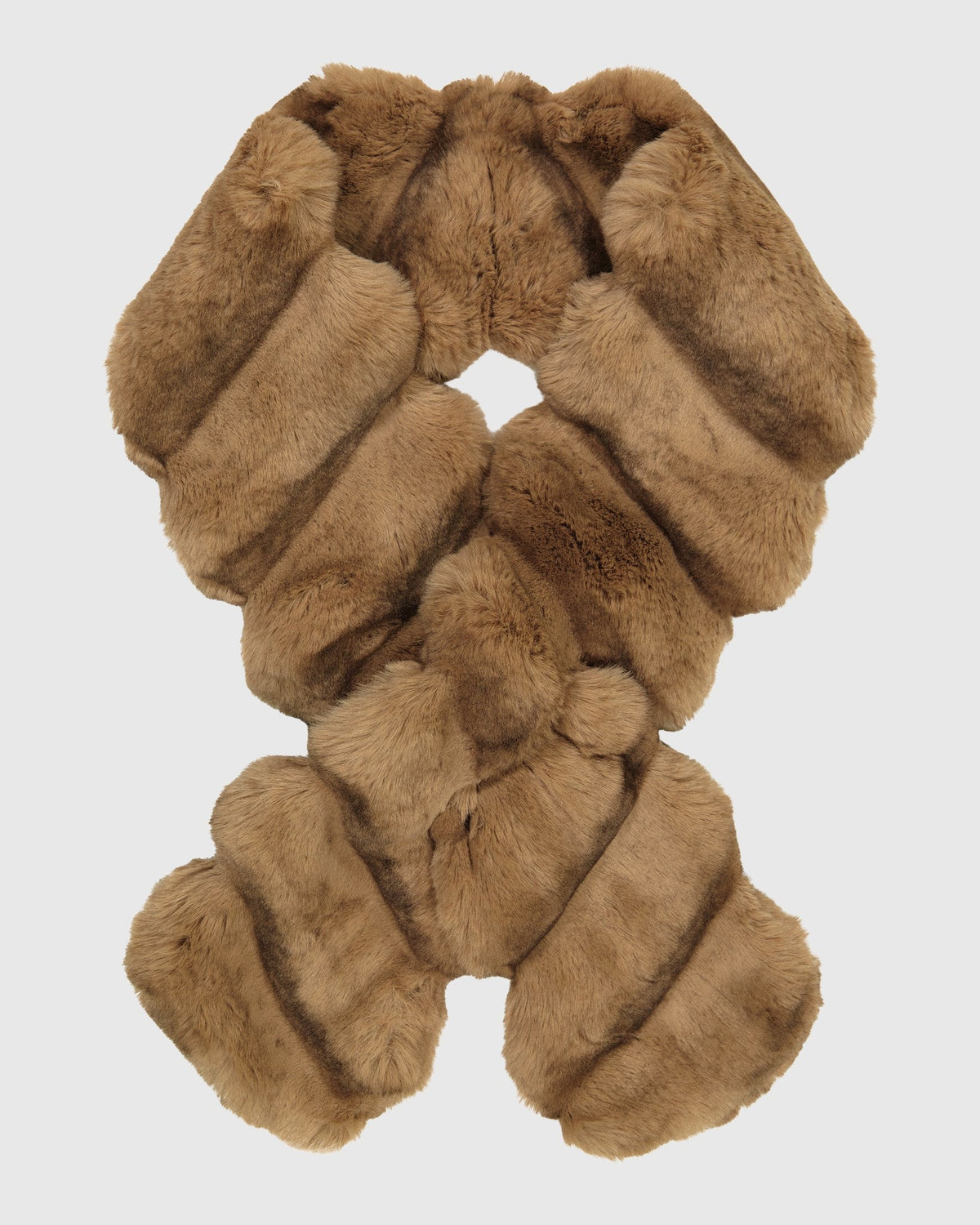 FUR-FREE CHINCHILLA (FAUX FUR) PULL THROUGH SCARF - CAMEL CHINCH