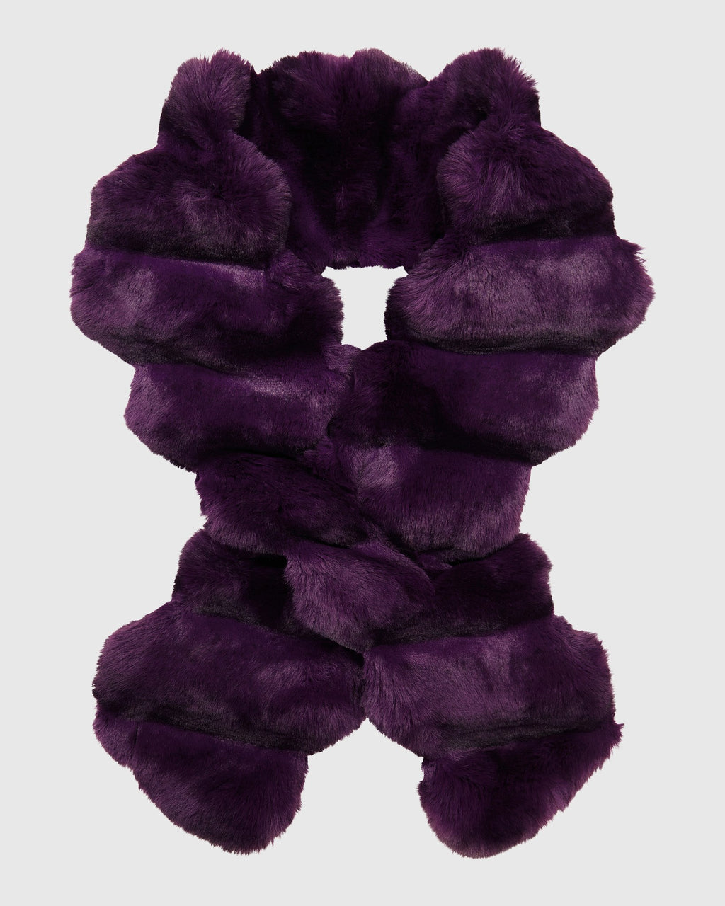 fur free chinchilla faux fur pull through scarf