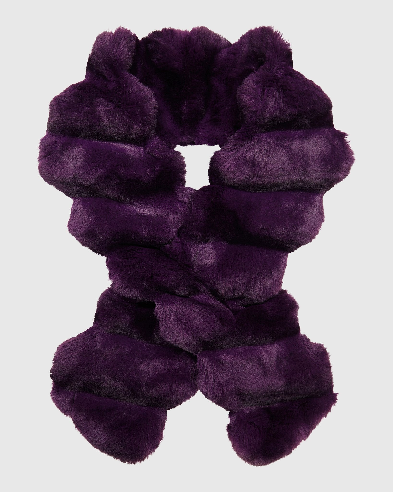 fur free chinchilla faux fur pull through scarf