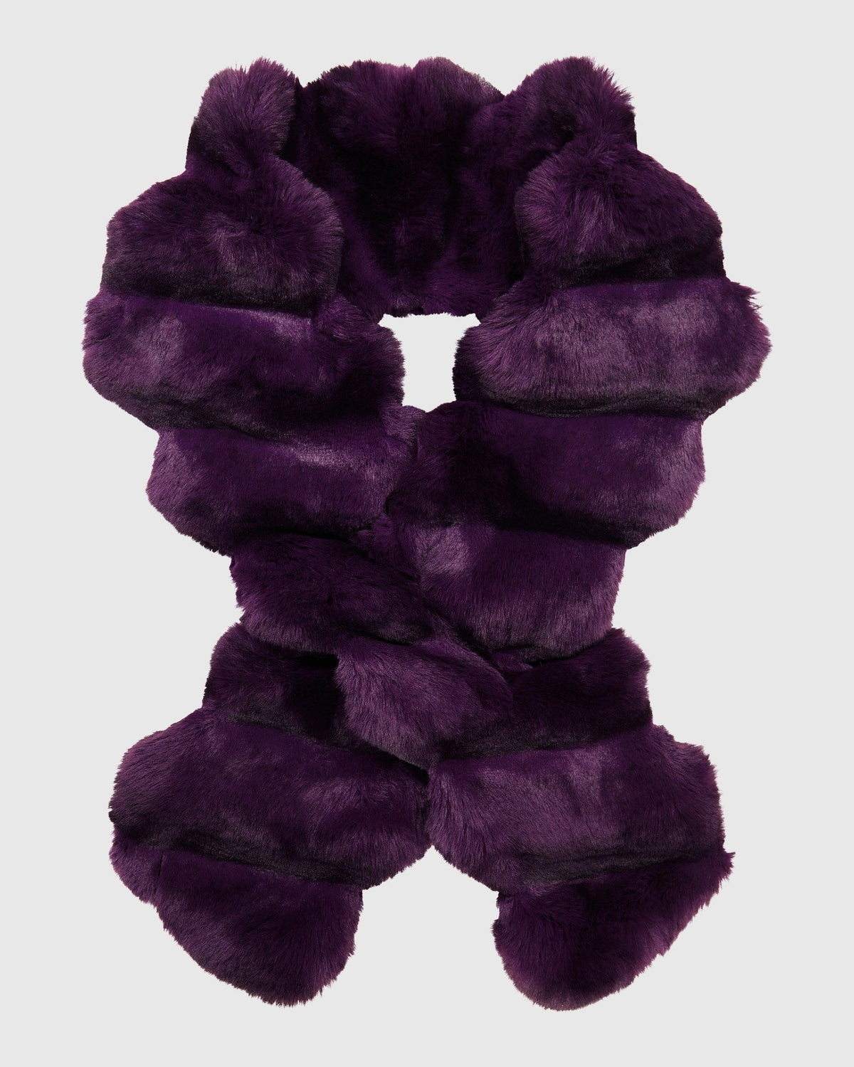 FUR-FREE CHINCHILLA (FAUX FUR) PULL THROUGH SCARF - PURPLE CHINCH