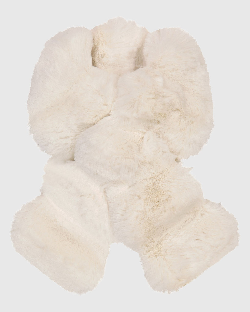 FUR-FREE CHINCHILLA (FAUX FUR) PULL THROUGH SCARF - WHITE CHINCH