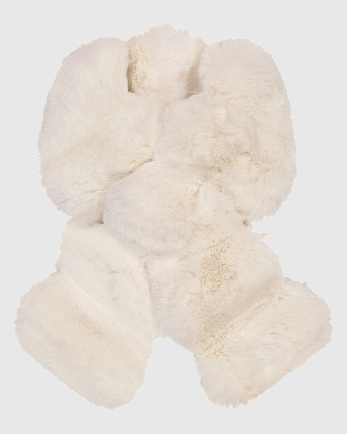 FUR-FREE CHINCHILLA (FAUX FUR) PULL THROUGH SCARF - WHITE CHINCH